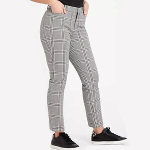Banana Republic Women's Grey Multi Plaid Sloan Slim Ankle Pants size 10